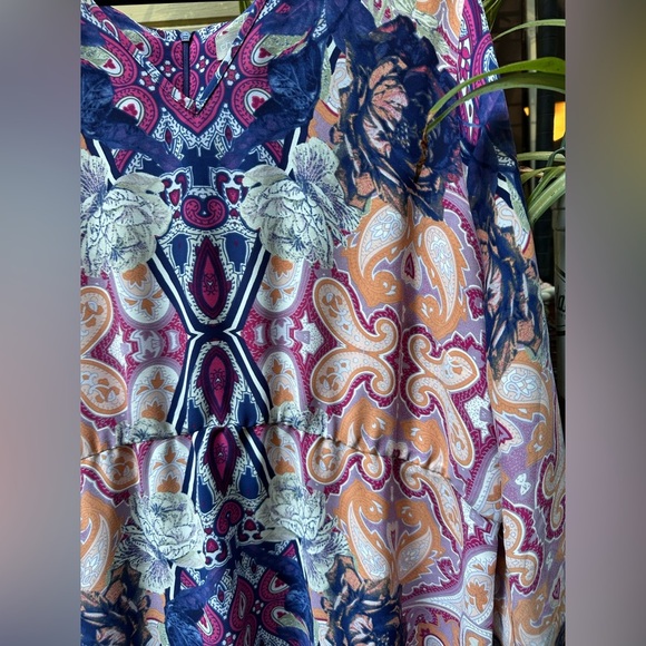 CHICO’S Travelers™ Paisley Maxi Dress Size 16 Long Sleeve Wrinkle Resistant LN - Picture 7 of 9